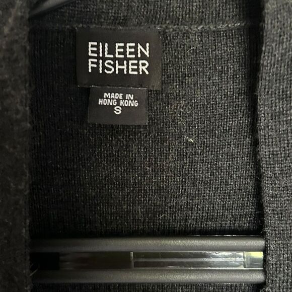 🩶 EILEEN FISHER FINE MERINO REGENERATIVE WOOL CARDIGAN DARK GRAY SMALL - Picture 4 of 11